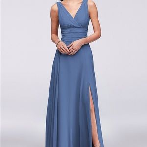 David’s bridal surplice long tank chiffon dress